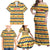 Chad Christmas Family Matching Off Shoulder Maxi Dress and Hawaiian Shirt with Yellow-Blue Geometric Design, National Coat of Arms, and Festive Motif - Wonder Print Shop