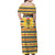 Chad Christmas Family Matching Off Shoulder Maxi Dress and Hawaiian Shirt with Yellow-Blue Geometric Design, National Coat of Arms, and Festive Motif - Wonder Print Shop
