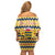 Chad Christmas Family Matching Off Shoulder Short Dress and Hawaiian Shirt with Yellow-Blue Geometric Design, National Coat of Arms, and Festive Motif - Wonder Print Shop