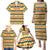Chad Christmas Family Matching Puletasi and Hawaiian Shirt with Yellow-Blue Geometric Design, National Coat of Arms, and Festive Motif - Wonder Print Shop