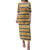 Chad Christmas Family Matching Puletasi and Hawaiian Shirt with Yellow-Blue Geometric Design, National Coat of Arms, and Festive Motif - Wonder Print Shop