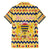 Chad Christmas Family Matching Short Sleeve Bodycon Dress and Hawaiian Shirt with Yellow-Blue Geometric Design, National Coat of Arms, and Festive Motif - Wonder Print Shop