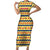Chad Christmas Family Matching Short Sleeve Bodycon Dress and Hawaiian Shirt with Yellow-Blue Geometric Design, National Coat of Arms, and Festive Motif - Wonder Print Shop