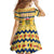 Chad Christmas Family Matching Summer Maxi Dress and Hawaiian Shirt with Yellow-Blue Geometric Design, National Coat of Arms, and Festive Motif - Wonder Print Shop