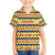 Chad Christmas Family Matching Summer Maxi Dress and Hawaiian Shirt with Yellow-Blue Geometric Design, National Coat of Arms, and Festive Motif - Wonder Print Shop