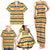 Chad Christmas Family Matching Tank Maxi Dress and Hawaiian Shirt with Yellow-Blue Geometric Design, National Coat of Arms, and Festive Motif - Wonder Print Shop