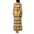 Chad Christmas Family Matching Tank Maxi Dress and Hawaiian Shirt with Yellow-Blue Geometric Design, National Coat of Arms, and Festive Motif - Wonder Print Shop