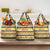 Chad Christmas Grocery Bag with Yellow-Blue Geometric Design, National Coat of Arms, and Festive Motif - Wonder Print Shop