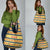 Chad Christmas Grocery Bag with Yellow-Blue Geometric Design, National Coat of Arms, and Festive Motif - Wonder Print Shop