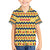 Chad Christmas Hawaiian Shirt with Yellow-Blue Geometric Design, National Coat of Arms, and Festive Motif - Wonder Print Shop