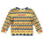 Chad Christmas Kid Ugly Christmas Sweater with Yellow-Blue Geometric Design, National Coat of Arms, and Festive Motif - Wonder Print Shop