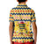 Chad Christmas Kid Polo Shirt with Yellow-Blue Geometric Design, National Coat of Arms, and Festive Motif - Wonder Print Shop