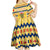 Chad Christmas Kid Short Sleeve Dress with Yellow-Blue Geometric Design, National Coat of Arms, and Festive Motif - Wonder Print Shop
