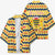 Chad Christmas Kimono with Yellow-Blue Geometric Design, National Coat of Arms, and Festive Motif - Wonder Print Shop