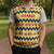 Chad Christmas Knitted V-Neck Vest with Yellow-Blue Geometric Design, National Coat of Arms, and Festive Motif - Wonder Print Shop