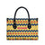 Chad Christmas Leather Bag with Yellow-Blue Geometric Design, National Coat of Arms, and Festive Motif - Wonder Print Shop