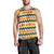 Chad Christmas Men Tank Top with Yellow-Blue Geometric Design, National Coat of Arms, and Festive Motif - Wonder Print Shop