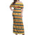 Chad Christmas Off Shoulder Maxi Dress with Yellow-Blue Geometric Design, National Coat of Arms, and Festive Motif - Wonder Print Shop