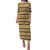 Chad Christmas Puletasi with Yellow-Blue Geometric Design, National Coat of Arms, and Festive Motif - Wonder Print Shop