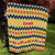 Chad Christmas Quilt with Yellow-Blue Geometric Design, National Coat of Arms, and Festive Motif - Wonder Print Shop