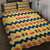 Chad Christmas Quilt Bed Set with Yellow-Blue Geometric Design, National Coat of Arms, and Festive Motif - Wonder Print Shop