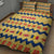 Chad Christmas Quilt Bed Set with Yellow-Blue Geometric Design, National Coat of Arms, and Festive Motif - Wonder Print Shop
