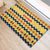 Chad Christmas Rubber Doormat with Yellow-Blue Geometric Design, National Coat of Arms, and Festive Motif - Wonder Print Shop