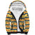 Chad Christmas Sherpa Hoodie with Yellow-Blue Geometric Design, National Coat of Arms, and Festive Motif - Wonder Print Shop