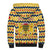 Chad Christmas Sherpa Hoodie with Yellow-Blue Geometric Design, National Coat of Arms, and Festive Motif - Wonder Print Shop