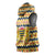 Chad Christmas Sleeveless Hoodie with Yellow-Blue Geometric Design, National Coat of Arms, and Festive Motif - Wonder Print Shop
