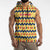 Chad Christmas Sleeveless Hoodie with Yellow-Blue Geometric Design, National Coat of Arms, and Festive Motif - Wonder Print Shop