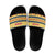 Chad Christmas Slide Sandals with Yellow-Blue Geometric Design, National Coat of Arms, and Festive Motif - Wonder Print Shop
