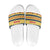 Chad Christmas Slide Sandals with Yellow-Blue Geometric Design, National Coat of Arms, and Festive Motif - Wonder Print Shop
