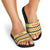 Chad Christmas Slide Sandals with Yellow-Blue Geometric Design, National Coat of Arms, and Festive Motif - Wonder Print Shop