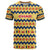 Chad Christmas T Shirt with Yellow-Blue Geometric Design, National Coat of Arms, and Festive Motif - Wonder Print Shop