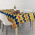 Chad Christmas Tablecloth with Yellow-Blue Geometric Design, National Coat of Arms, and Festive Motif - Wonder Print Shop