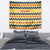 Chad Christmas Tapestry with Yellow-Blue Geometric Design, National Coat of Arms, and Festive Motif - Wonder Print Shop