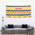 Chad Christmas Tapestry with Yellow-Blue Geometric Design, National Coat of Arms, and Festive Motif - Wonder Print Shop