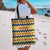 Chad Christmas Tote Bag with Yellow-Blue Geometric Design, National Coat of Arms, and Festive Motif - Wonder Print Shop
