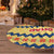 Chad Christmas Tree Skirt with Yellow-Blue Geometric Design, National Coat of Arms, and Festive Motif - Wonder Print Shop