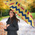 Chad Christmas Umbrella with Yellow-Blue Geometric Design, National Coat of Arms, and Festive Motif - Wonder Print Shop