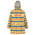 Chad Christmas Wearable Blanket Hoodie with Yellow-Blue Geometric Design, National Coat of Arms, and Festive Motif - Wonder Print Shop