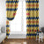 Chad Christmas Window Curtain with Yellow-Blue Geometric Design, National Coat of Arms, and Festive Motif - Wonder Print Shop