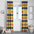 Chad Christmas Window Curtain with Yellow-Blue Geometric Design, National Coat of Arms, and Festive Motif - Wonder Print Shop