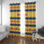 Chad Christmas Window Curtain with Yellow-Blue Geometric Design, National Coat of Arms, and Festive Motif - Wonder Print Shop