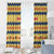 Chad Christmas Window Curtain with Yellow-Blue Geometric Design, National Coat of Arms, and Festive Motif - Wonder Print Shop