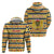 Chad Christmas Zip Hoodie with Yellow-Blue Geometric Design, National Coat of Arms, and Festive Motif - Wonder Print Shop