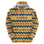 Chad Christmas Zip Hoodie with Yellow-Blue Geometric Design, National Coat of Arms, and Festive Motif - Wonder Print Shop