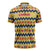 Chad Christmas Zipper Polo Shirt with Yellow-Blue Geometric Design, National Coat of Arms, and Festive Motif - Wonder Print Shop