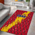 Chad Christmas Area Rug with Red-Yellow Festive Pattern, National Coat of Arms, and Snowflake Accents - Wonder Print Shop